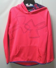 Under Armour Girls Youth Large YLG Pink Hooded Coldgear Jacket