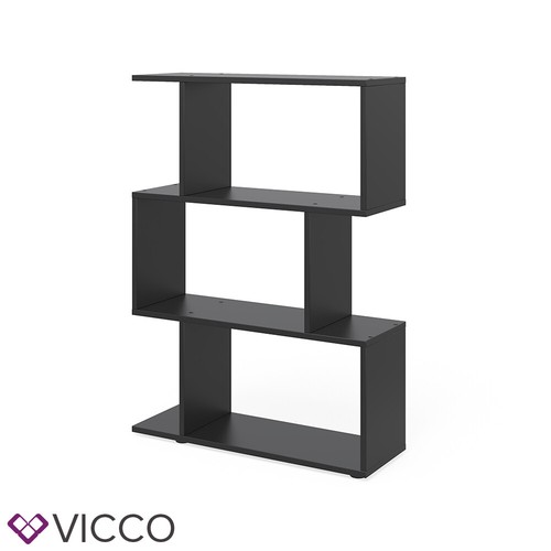 Separador de ambientes Estantería de pie Estantería de pared Levio Black Vicco - Imagen 2 de 6