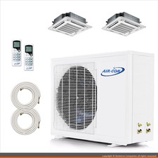 Air-con Mini Split Air Conditioner Heat Pump Ductless 2 Zone 18000 24000 Btu