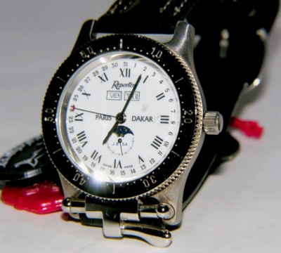 REPORTER PARIGI DAKAR OROLOGIO AL QUARZO DATA FASI LUNARI (2412) 