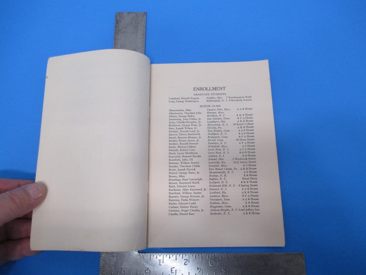 Vintage Amherst College Enrollment 1935 - 1936 Massachusetts S4472