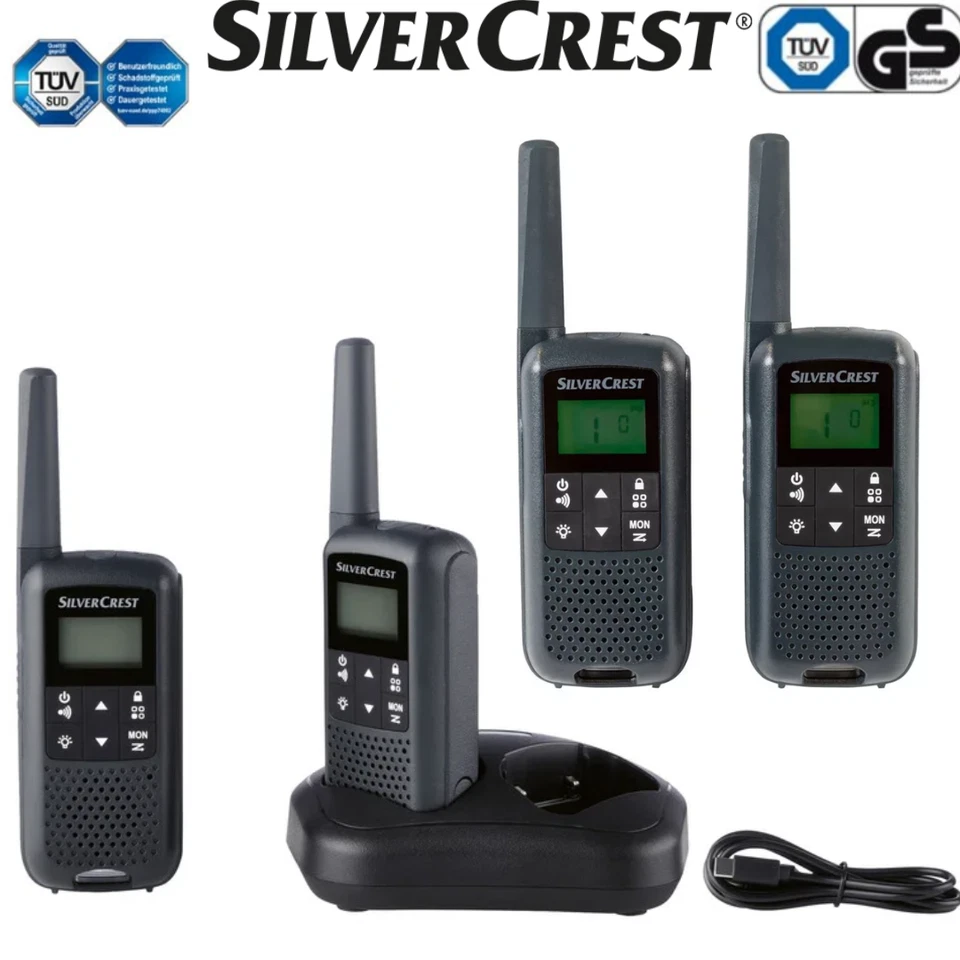 Silvercrest Walkie Takies Sprechfunk Handfunkgerät Set PMR Radio Set mit LCD NEU