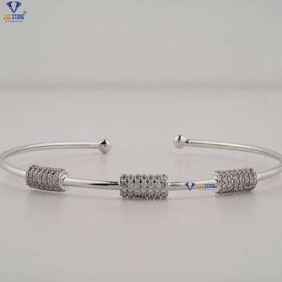 0.81 TCW Round Brilliant Cut Labgrown Diamond Bracelet 925 Silver  Labstone