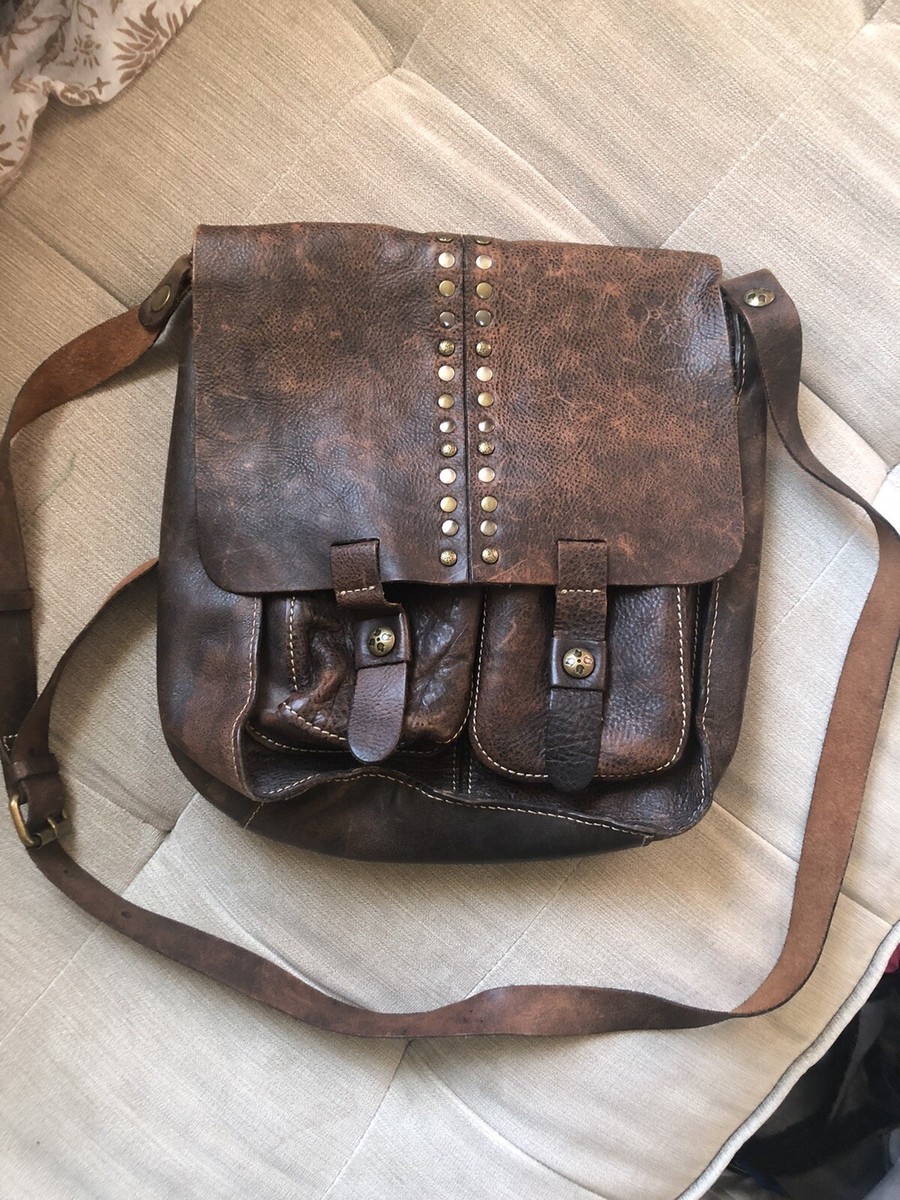Patricia Nash Armeno Gray Leather Crossbody Messenger Bag Adjustable Strap Patricia nash armeno distress - Gem main image 4