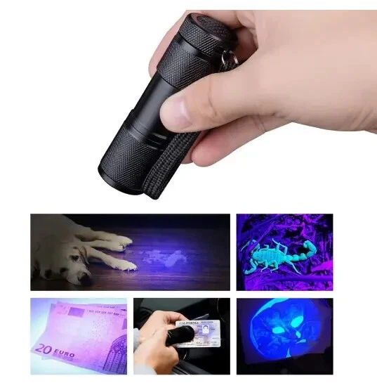 2x LED UV Taschenlampe 12 LEDs Schwarzlicht Taschenlicht 395nm Aluminium Gehäuse - Bild 3 von 4