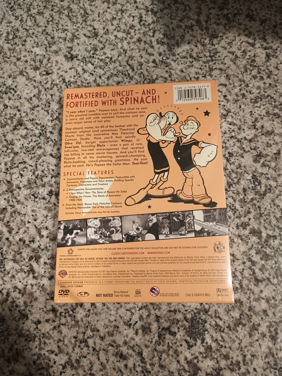 Popeye the Sailor 1933-1938 - Volume One (DVD, 2007