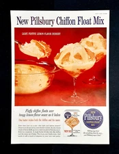 Pillsbury Chiffon dessert mix ad vintage 1959 Lemon float advertisement
