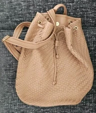 DEUX LUX Braided Leather Bag Creme