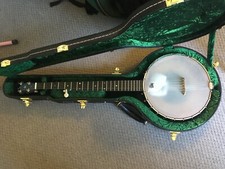 White Mountain Sholo Banjo Zebra Wood/Walnut Open Back Banjo