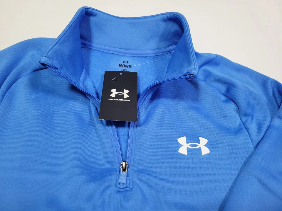 Suéter informal Under Armour polar para hombre cálido 1/4 cremallera azul 1373400-464 Foto 4 de 4