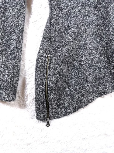 Suéter Athleta Mujer Pequeño Gris Atigrado Asym Mezcla de Lana Capucha Semiajustada 243338 - Imagen 7 de 8