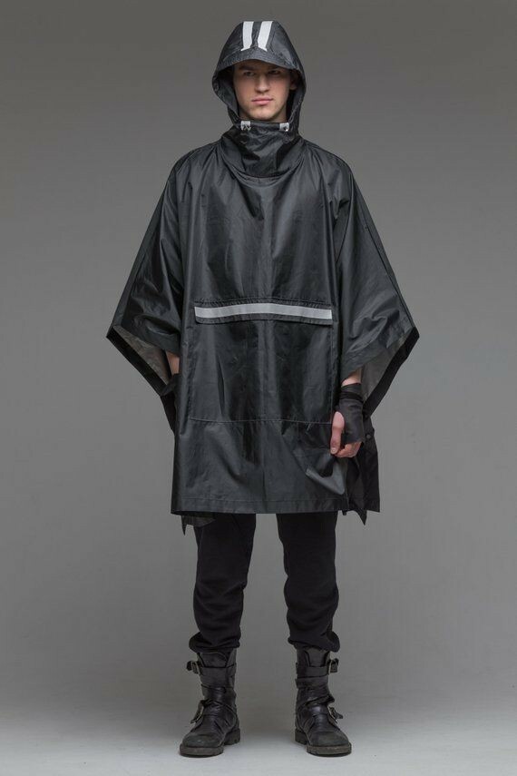 MDNT45 Cyberpunk Rain Poncho / Cloak / Shawl - Reflective