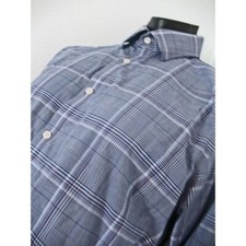 MICHAEL KORS Men's button Dress Shirt Check/Plaid Blue White. 16.5/34/35.