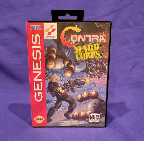 Sega Genesis Contra Hard Corps CIB Konami 1994 Complete Game Case Manual Insert