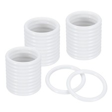 32Pcs Dream Catcher Rings, 1.3" Plastic Macrame Wreath Floral Round Hoop, White