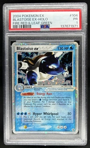 2004 Pokemon EX FireRed & LeafGreen Blastoise Holo #104/112 PSA 1