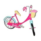 Barbie Bicycle Doll Vehicle w/ Front Basket Pink Blue Yellow White 11 in — photo 1
