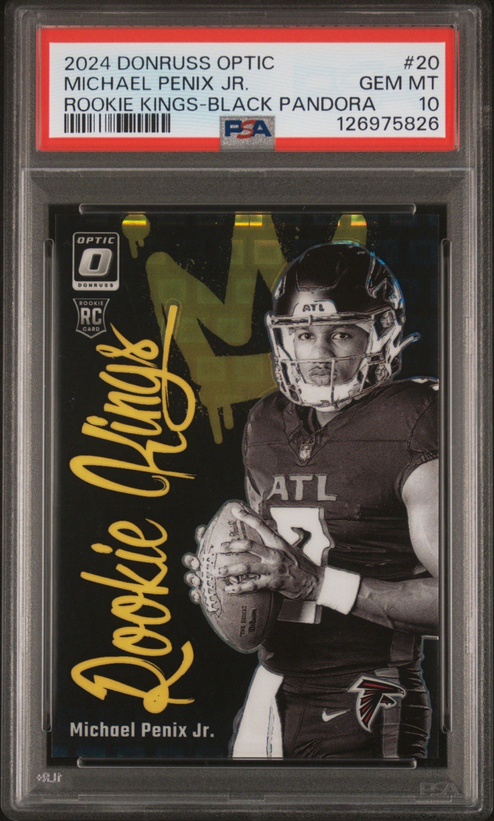 2024 Donruss Optic Michael Penix Jr Rookie Kings Black Pandora /25 PSA 10 RC