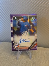 2019 Bowman Chrome Leonardo Jimenez PURPLE REFRACTOR 216/250 RC ROOKIE AUTO