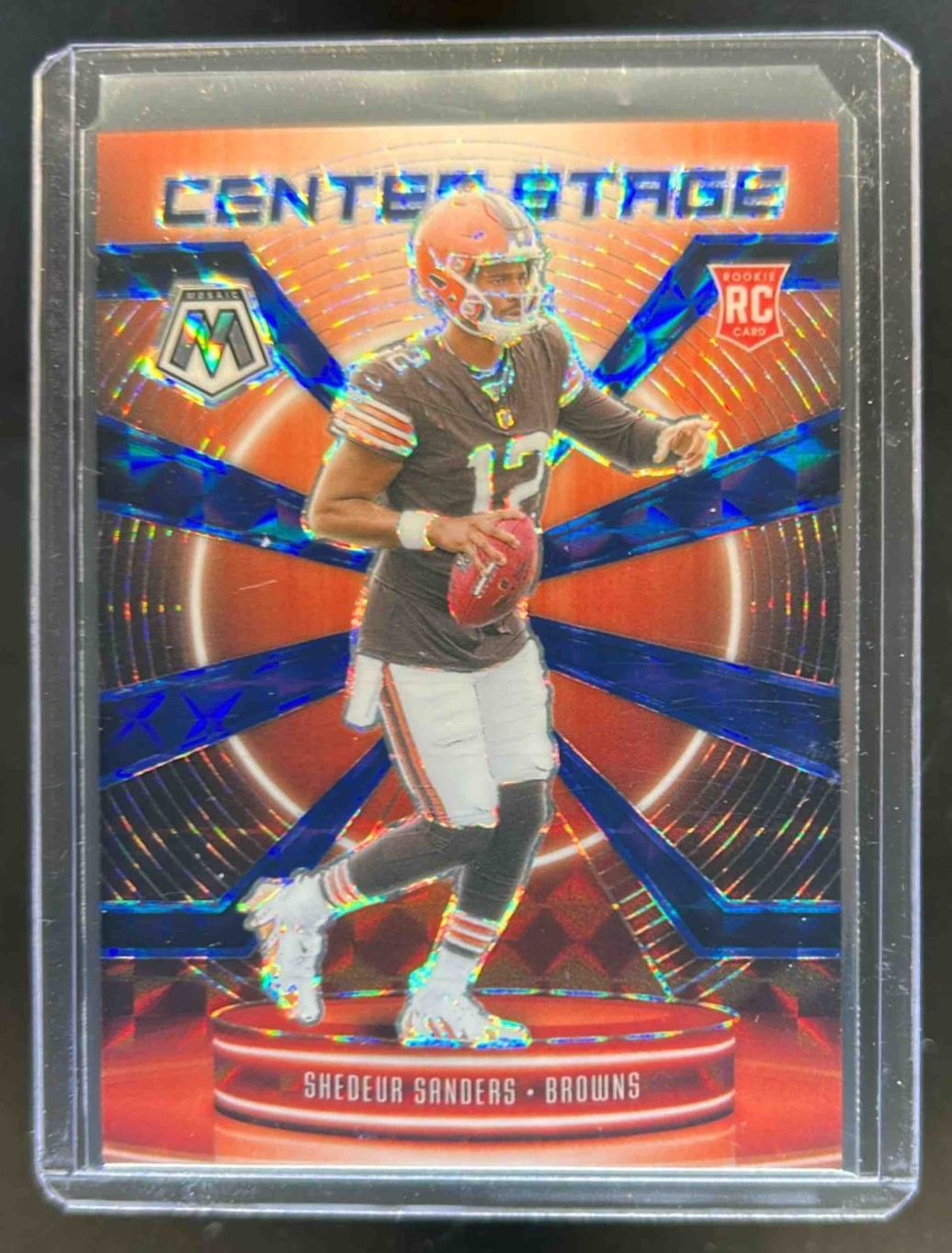 2025 Mosaic Shedeur Sanders Center Stage RC Blue Prizm #26/99 Browns