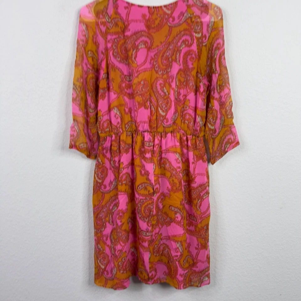 Broadway & Broome Dress Womens 4 Colorful Paisley Chiffon Boho Cottagecore Fairy - Image 2 of 4