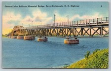 General John Sullivan Memorial Bridge Dover Portsmouth NH 1941 Linen Postcard