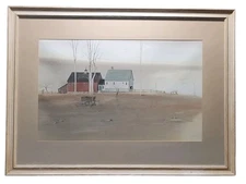 Robert A. Courjon (Boothbay, Maine)Original Signed Watercolor Painting – Rural