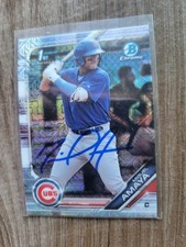 Miguel Amaya Signed 2019 Bowman Baseball Card Chicago Cubs #BCP-35 Mojo