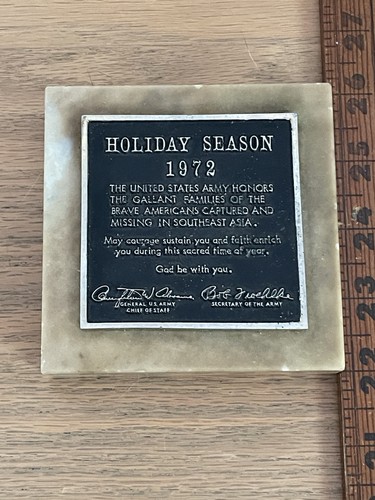 1972 Granite Vietnam POW/MIA Plaque