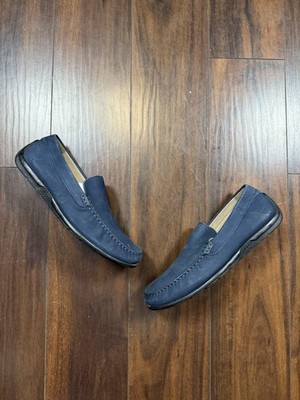 ECCO Men's Melbourne Blue Leather Penny Loafers Driver Shoes, Size 9.5M