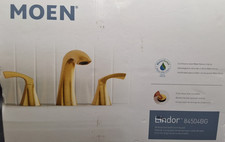 Moen Lindor Widespread Bathroom Faucet Brushed Gold Push Down Drain New 84504BG