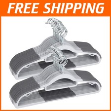 50 Pack Plastic Hangers - Heavy Duty Non-Slip Space Saving