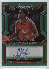 2022 Panini Prizm Draft Picks College Penmanship Green Charlie Moore Auto 1dj9