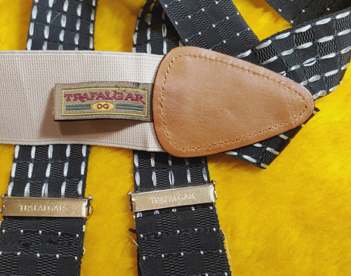 TRAFALGAR SUSPENDERS ~ BLACK & WHITE / SILVER ~ NEUTRALS ~ 1-3/8" WIDTH - 第 9/9 張圖片