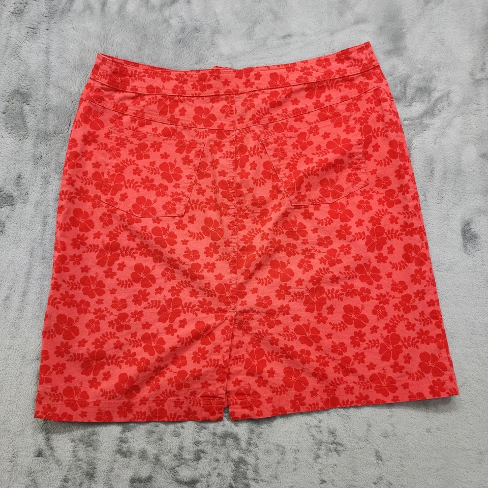 Винтажный Y2K Xhilaration юбка женщин M оранжевый цветочный карандаш эластичной назад разрез - Изображение 2 из 4