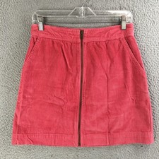 GAP Corduroy Mini Skirt Womens 6 Front Zip Casual Side Pocket Casual Cotton Pink
