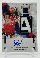 2025 Panini Impeccable Kiki Iriafen Elegance Jersey Auto FOTL Purple /3 Mystics