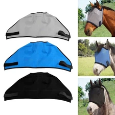 Horse Fly Mask without Ears Fly Veil Mesh Eye Mask Protective Outdoor Coverage