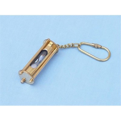 Handcrafted Model Ships K-251 Solid Brass Hour Glass Key Chain 6 in. Nautical...