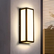 LANFU LED Aluminum Wall Sconce Waterproof Outdoor Wall Light,Modern Porch Wal...