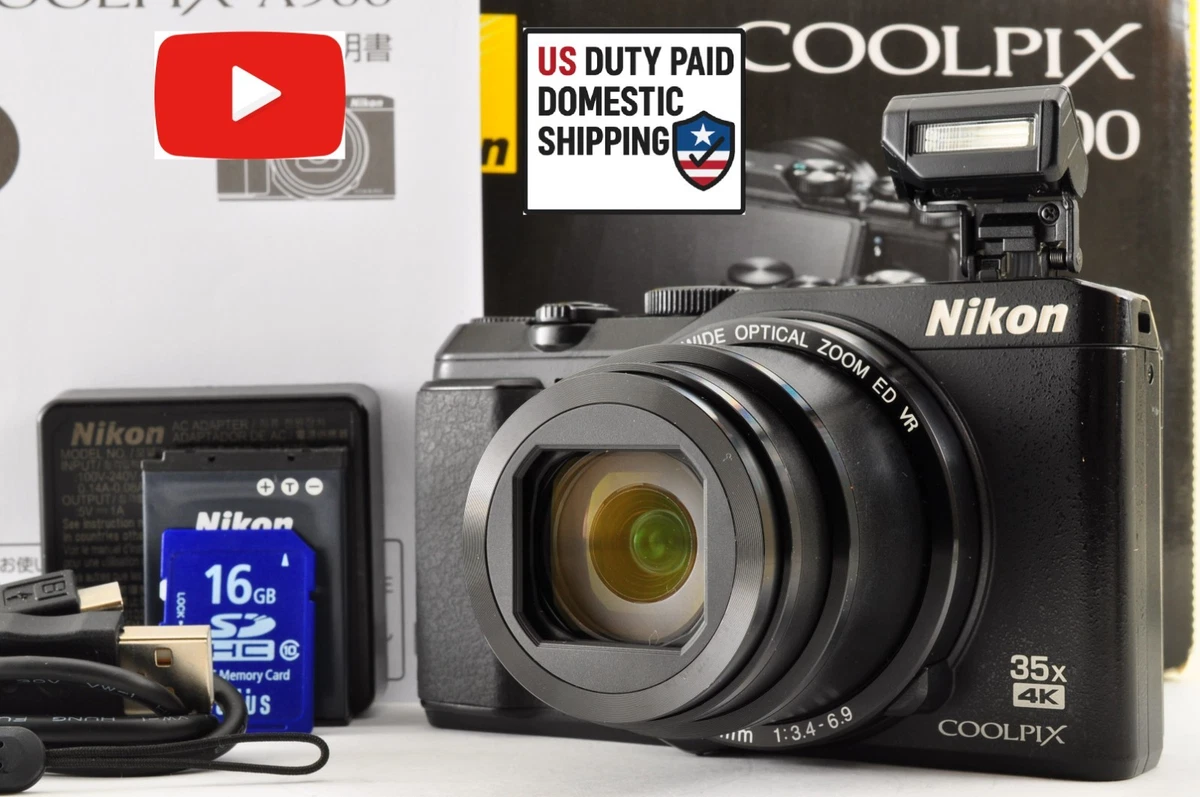 ニコン NIKON COOLPIX A900 Nikon Coolpix A900 (Black) 20-megapixel camera with 35X optical