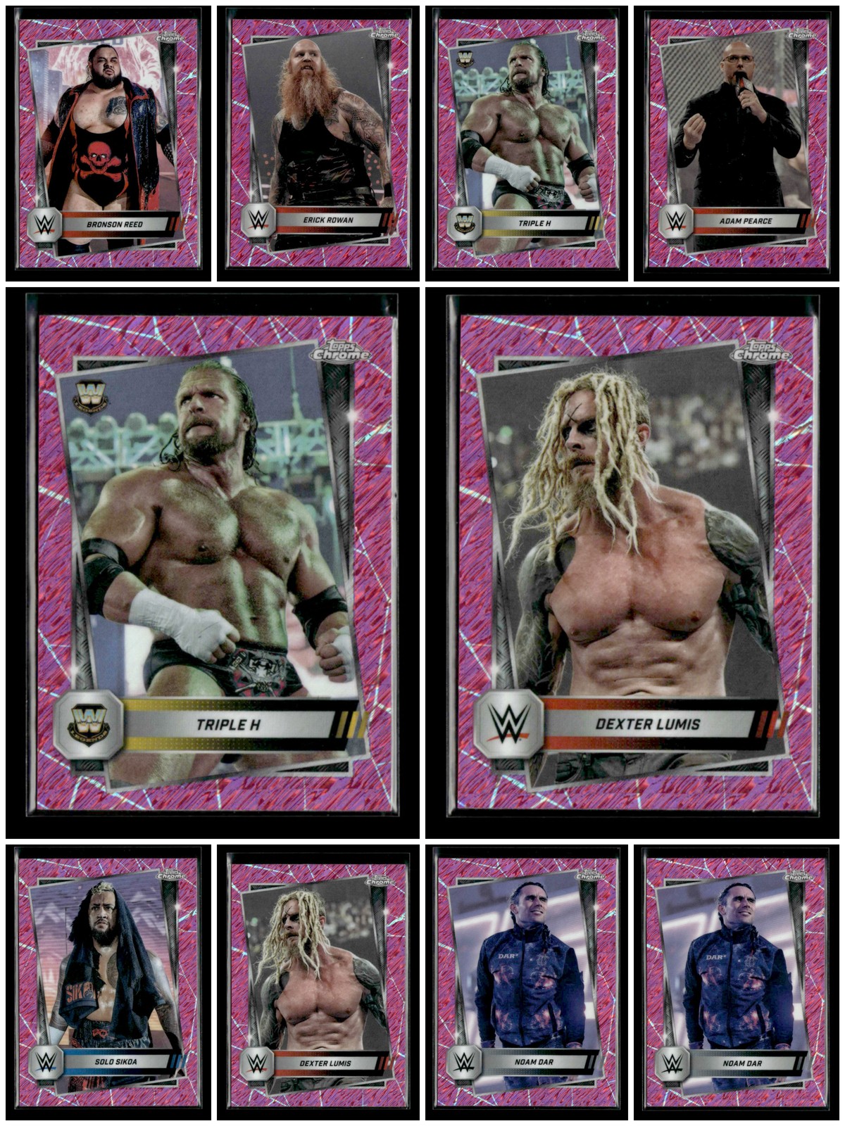 Dexter Lumis Erick Rowan 2025 Topps Chrome WWE Pink Shimmer 10 Cards Lots [don65