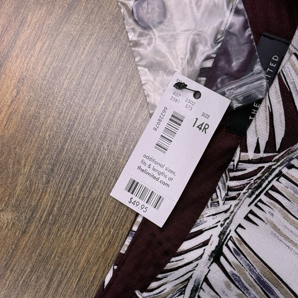 Pantalones Cortos The Limited Tailored Para Mujer 14R Blanco Borgoña 5 Pulgadas Talla Nuevos  Foto 3 de 4