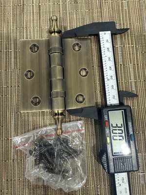 Solid Brass Door Hinge Ball Bearing 3'' x 3'' with Crown Head (Antique Bronze) x1
