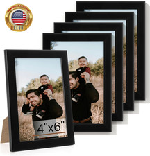 4X6 Picture Frame Set of 5,Black 4X6 Photo Frames Display 4"X6" Pictures,Picture