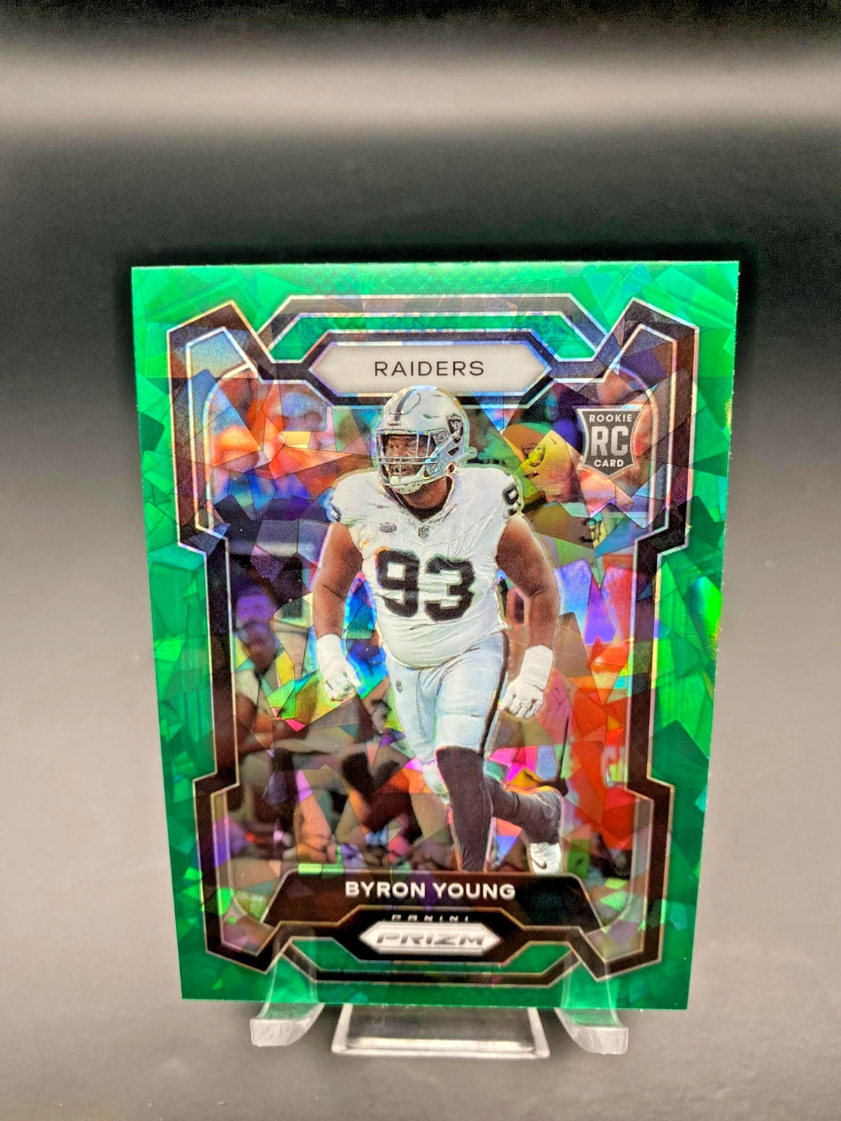 2023 Panini Prizm - Rookies Byron Young #355 Green Ice Prizm (RC) SP RAIDERS