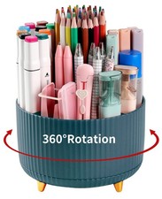 Desk Pencil Pen Holder, 5 Slots 360 Degree Rotating Pen Organizers for Desk, ...