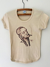 Vintage 70s Thin Sportique Ringer T-shirt Top Willie Nelson S/M USA Outlaw