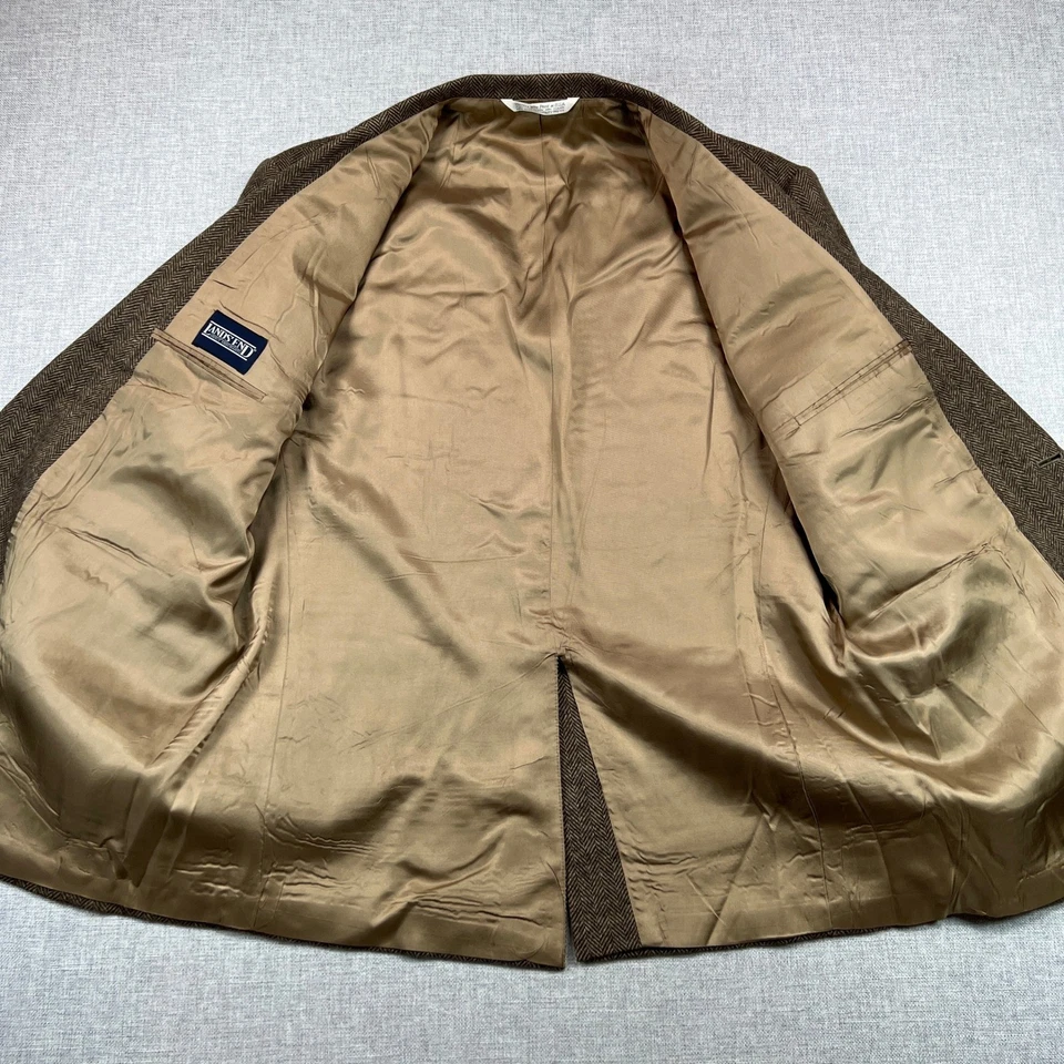 Abrigo Blazer Deportivo de Lana Espiga Lands' End De Colección Hombres 46L Marrón Foto 3 de 4