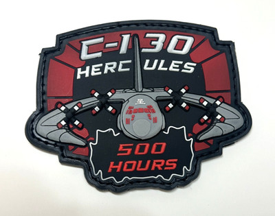 C-130 / 500 HOURS SHOULDER PATCH -HIGH QUALITY PVC